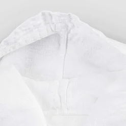 Accappatoio Bianco di Lino Pesante con Cappuccio Lusso Italiano - Palace