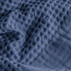 Accappatoio con Cappuccio in Nido D'Ape di Cotone con Balza di Lino - Plush