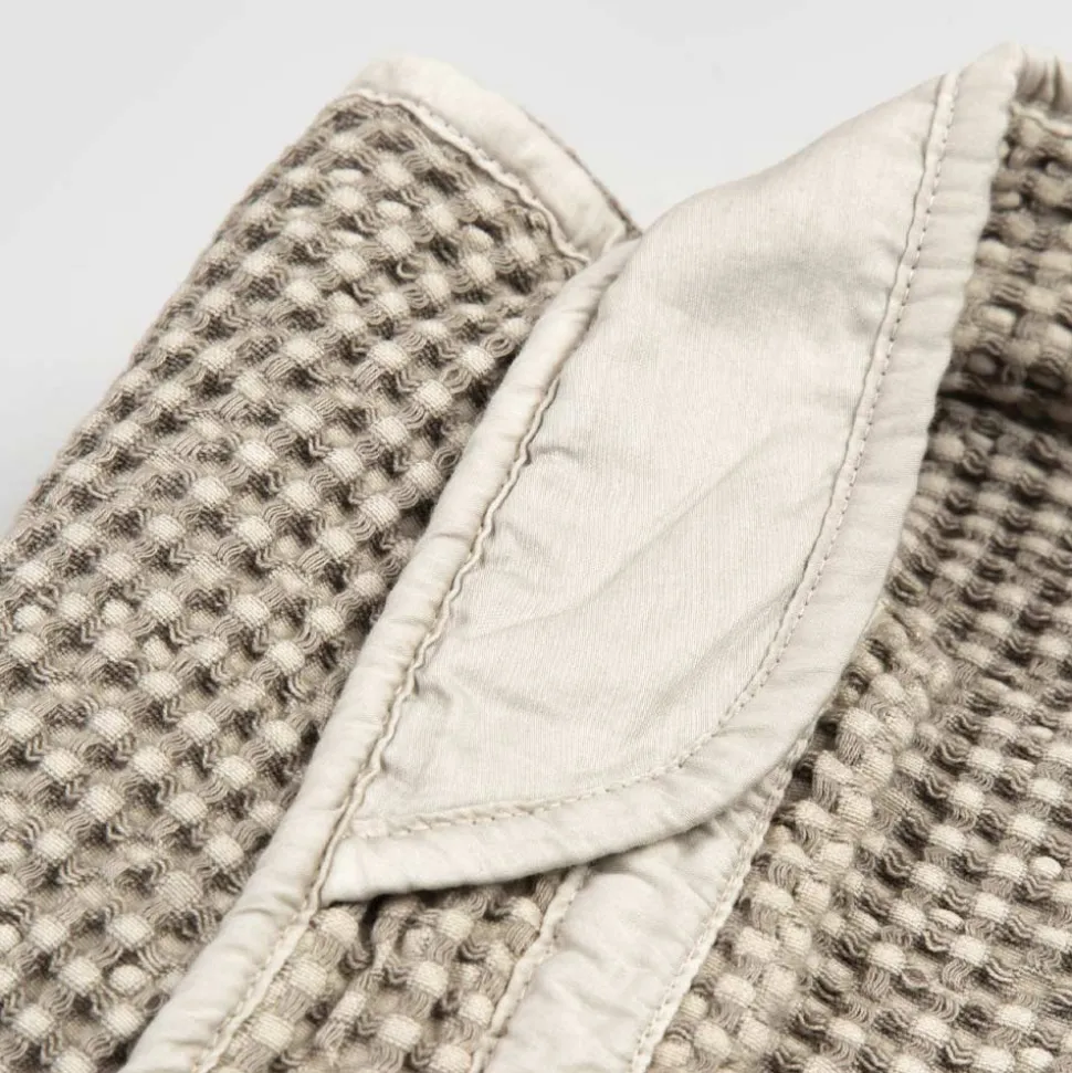 Accappatoio Kimono di Lusso di Lino e Cotone, 2 Finiture Made in Italy - Kleone
