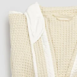 Accappatoio Kimono di Lusso di Lino e Cotone, 2 Finiture Made in Italy - Kleone