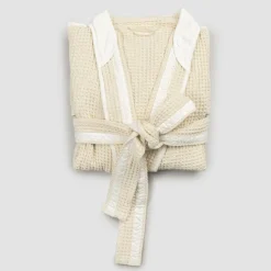 Accappatoio Kimono di Lusso di Lino e Cotone, 2 Finiture Made in Italy - Kleone