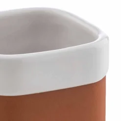 Accessori Bagno da Appoggio in Terracotta e Ceramica Bianca - Terracotta