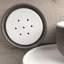 Accessori Bagno in Argilla con Interno Bianco Made in Italy - Antonella