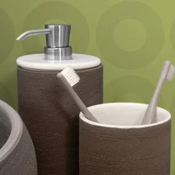 Accessori Bagno in Argilla con Interno Bianco Made in Italy - Antonella