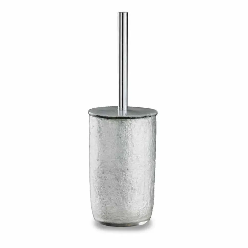 Accessori Bagno in Resina Rivestita in Foglia Argento - Argentino