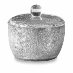 Accessori Bagno in Resina Rivestita in Foglia Argento - Argentino