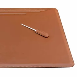 Accessori per Scrivania da Ufficio in Cuoio, 4 Pezzi, Made in Italy - Ebe