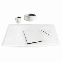 Accessori per Scrivania in Cuoio da 5 Pezzi Made in Italy - Ebe