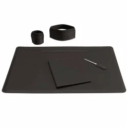 Accessori per Scrivania in Cuoio da 5 Pezzi Made in Italy - Ebe