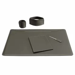 Accessori per Scrivania in Cuoio da 5 Pezzi Made in Italy - Ebe