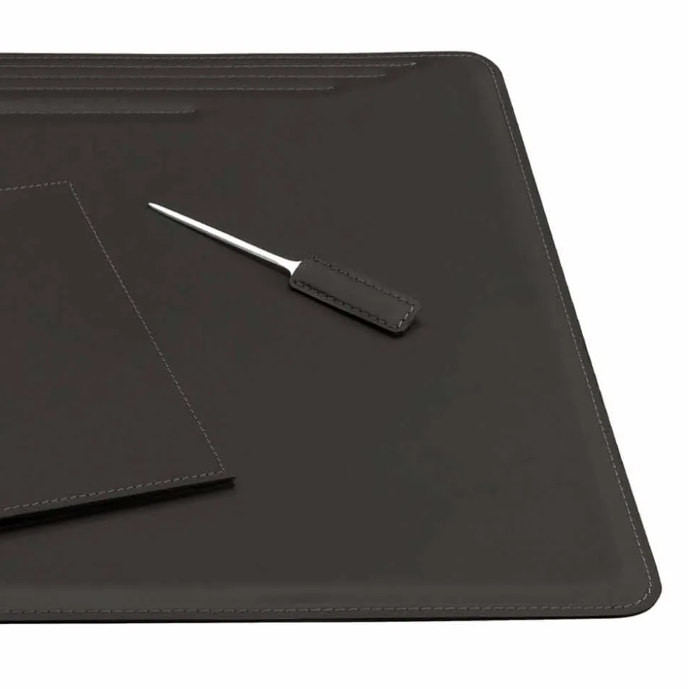 Accessori per Scrivania in Cuoio da 5 Pezzi Made in Italy - Ebe