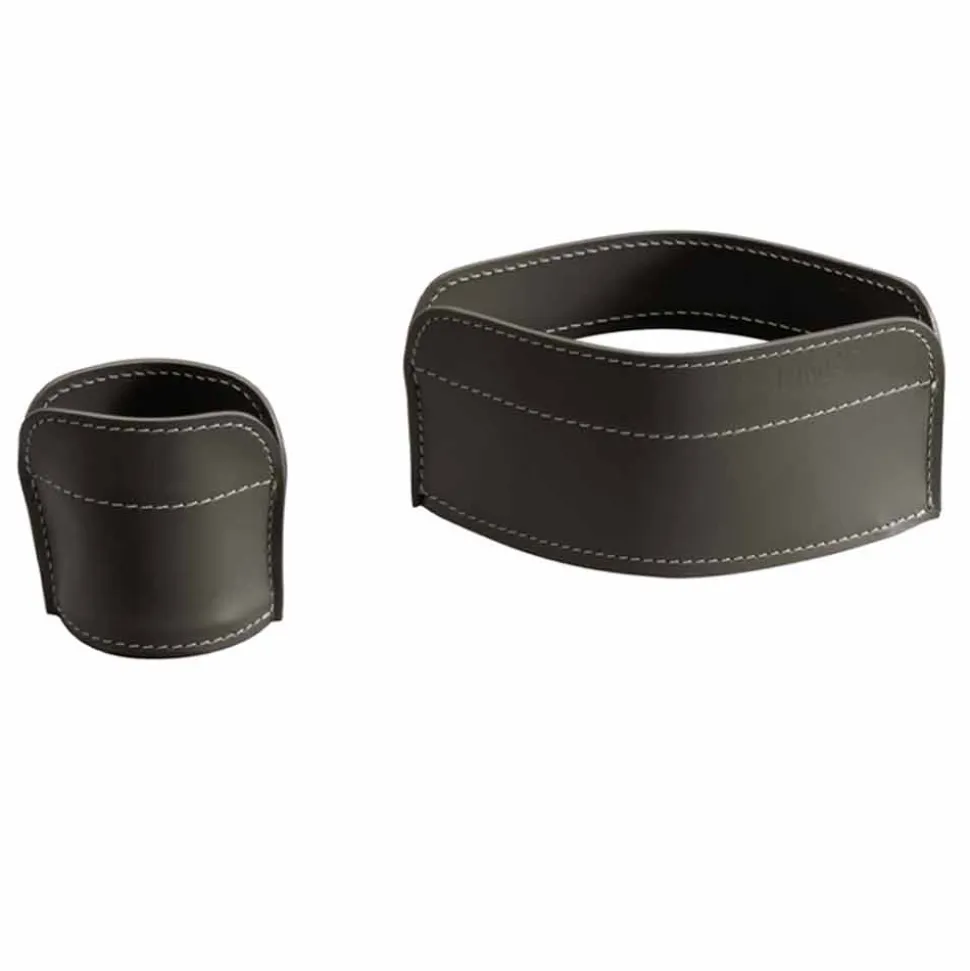 Accessori per Scrivania in Cuoio da 5 Pezzi Made in Italy - Ebe