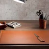 Accessori Scrivania in Cuoio Rigenerato, 4 Pezzi, Made in Italy  - Ascanio