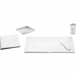 Accessori Ufficio per Scrivania in Cuoio Rigenerato, 5 Pezzi - Aristotele