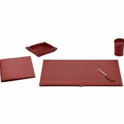 Accessori Ufficio per Scrivania in Cuoio Rigenerato, 5 Pezzi - Aristotele
