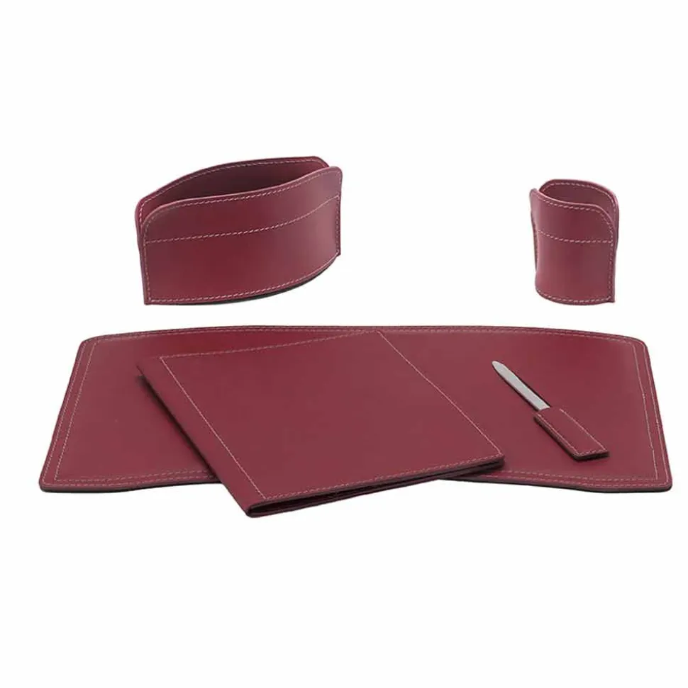 Accessori Ufficio per Scrivania Made in Italy in Cuoio Rigenerato - Brando