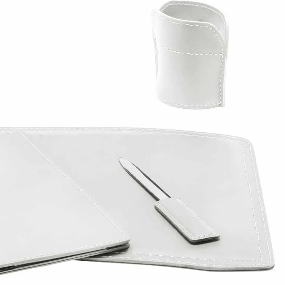 Accessori Ufficio per Scrivania Made in Italy in Cuoio Rigenerato - Brando