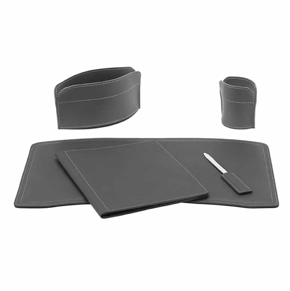 Accessori Ufficio per Scrivania Made in Italy in Cuoio Rigenerato - Brando