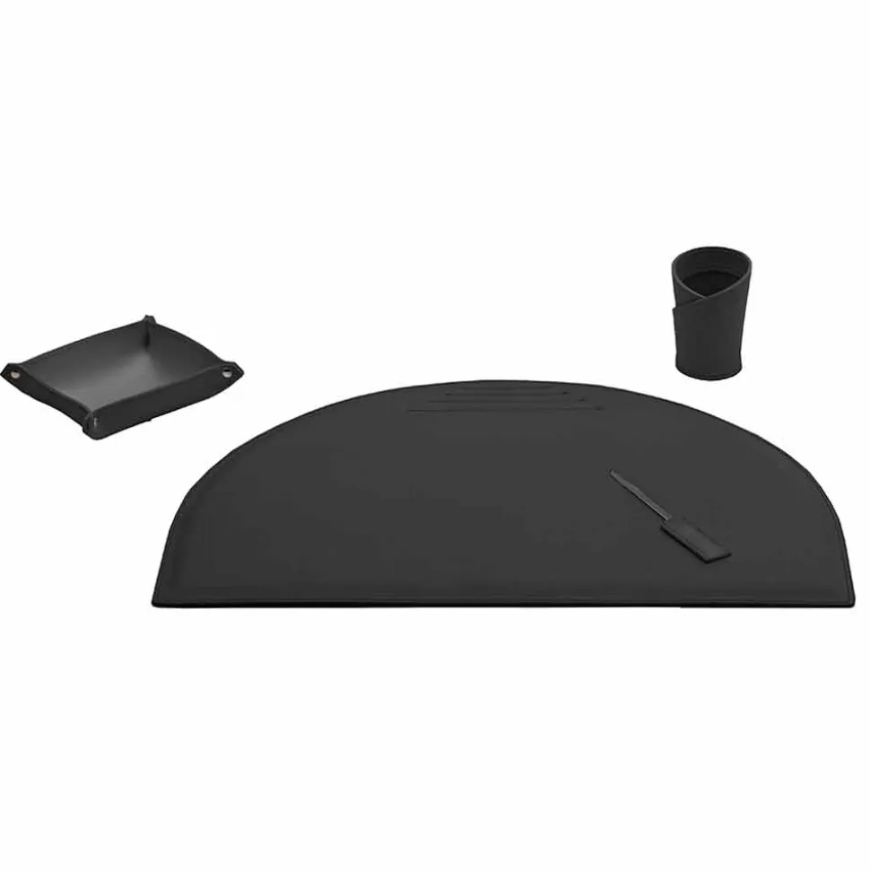 Accessori Ufficio per Scrivania in Cuoio Rigenerato, Made in Italy- Medea