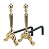 Alari per il Camino in Ottone Altezza 39 cm Made in Italy - Volpe