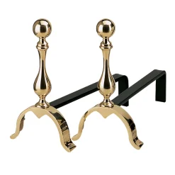 Alari per il Camino in Ottone Altezza 32 cm Made in Italy - Orso