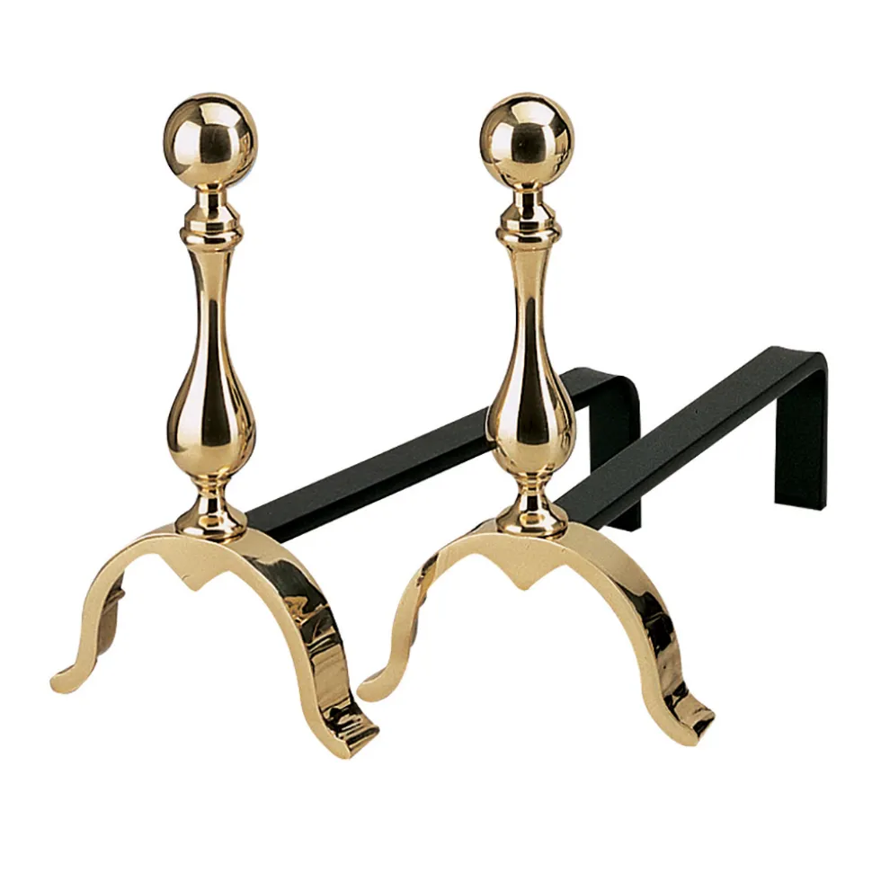 Alari per il Camino in Ottone Altezza 32 cm Made in Italy - Orso