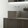 Alto Lavabo Quadrato in Pietra di Design Moderno da Appoggio - Farartlav1