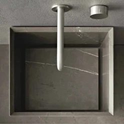 Alto Lavabo Quadrato in Pietra di Design Moderno da Appoggio - Farartlav1