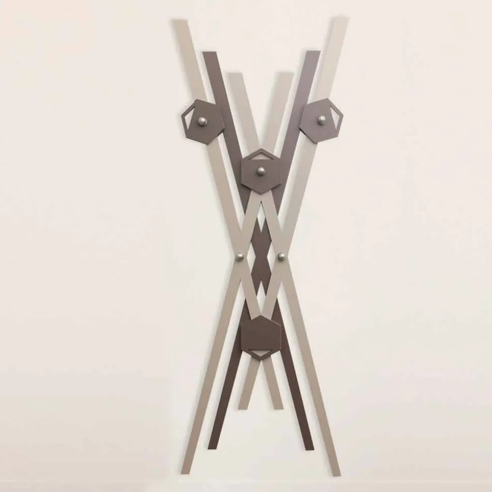 Appendiabiti a Muro Design Moderno Legno Colorato per Ingresso - Picasso