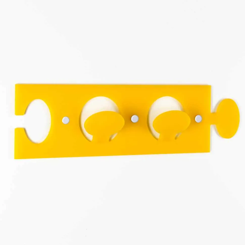 Appendiabiti da Muro Colorato in Plexiglass con 2 Ganci 3 Pezzi - Fratack
