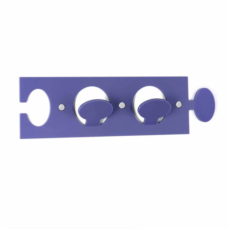 Appendiabiti da Muro Colorato in Plexiglass con 2 Ganci 3 Pezzi - Fratack