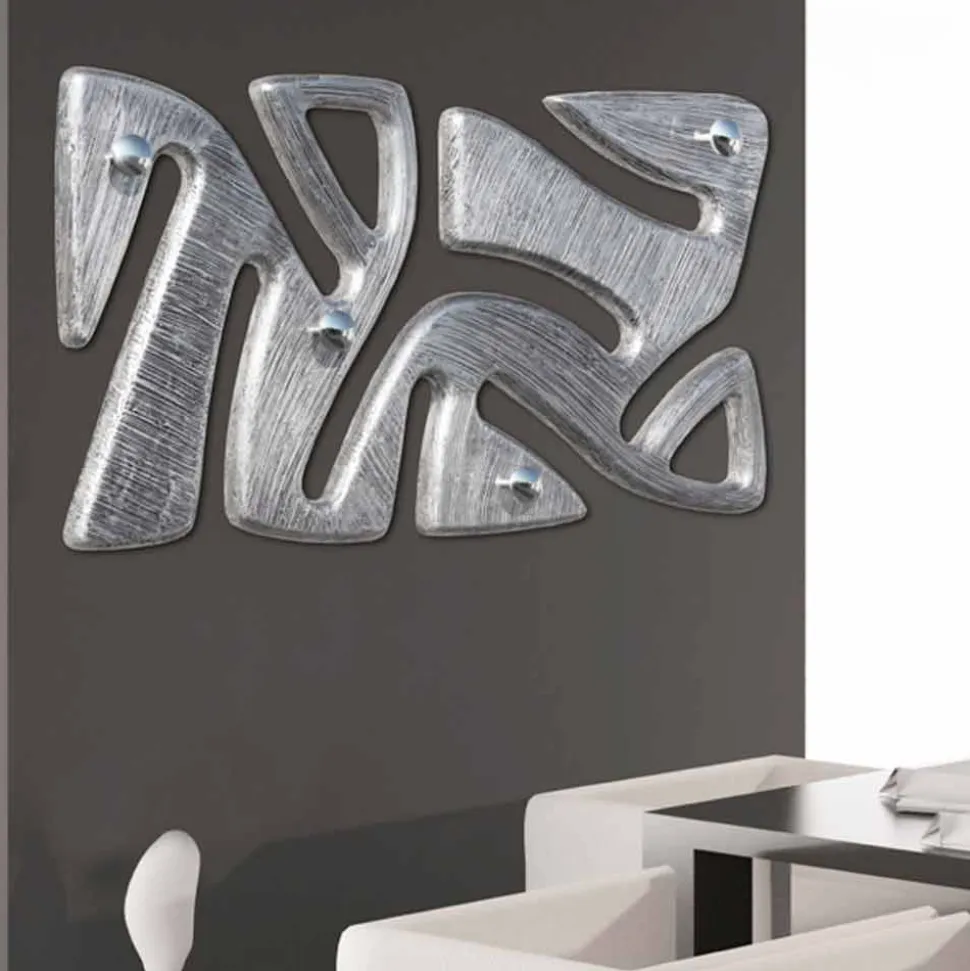 Appendiabiti da muro design decorato a mano in foglia argento Holt
