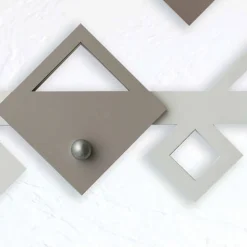 Appendiabiti da Parete in Legno Bianco e Beige Design Moderno Geometrico - Klimt