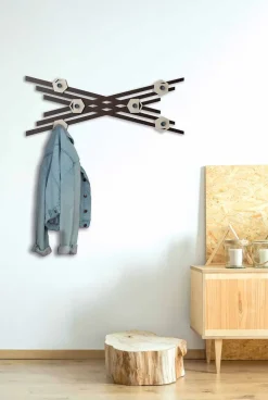 Appendiabiti da Parete Moderno di Design in Legno Laccato Colorato - Picassino