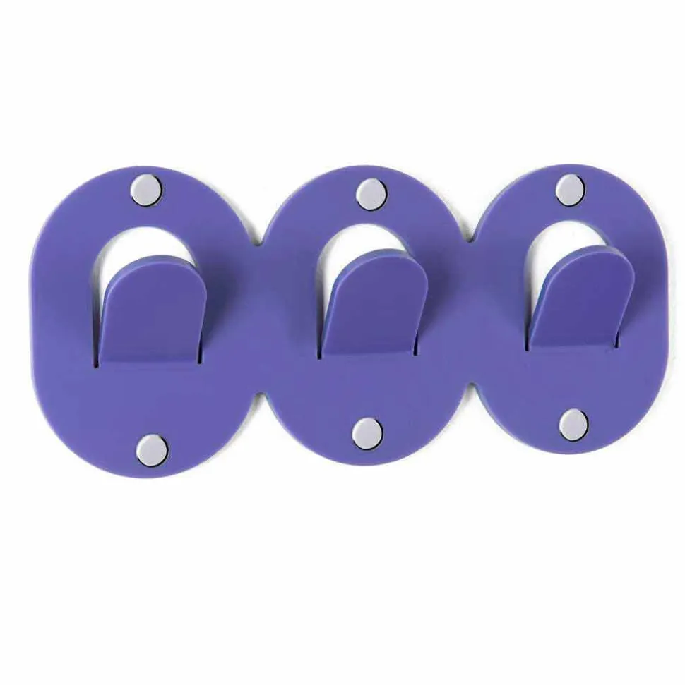 2 Appendiabiti da Parete Triplo in Plexiglass Colorato Design a Clip - Freddie