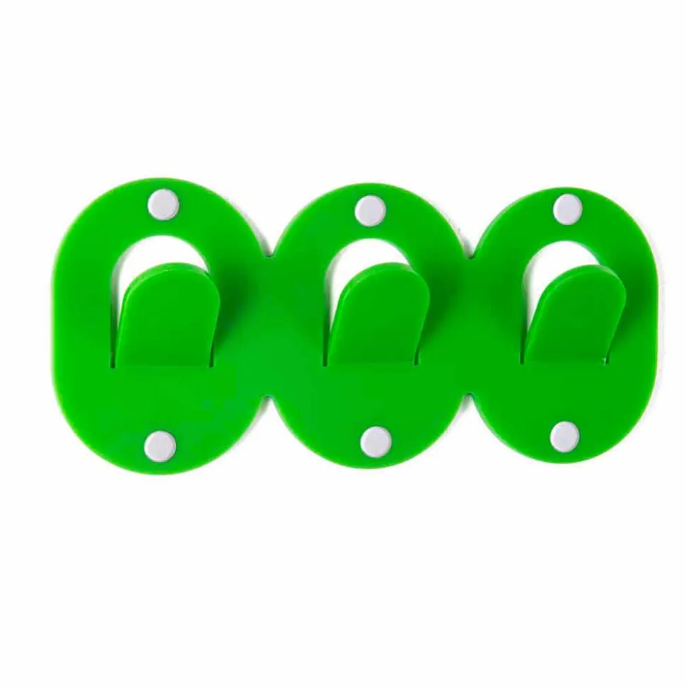 2 Appendiabiti da Parete Triplo in Plexiglass Colorato Design a Clip - Freddie