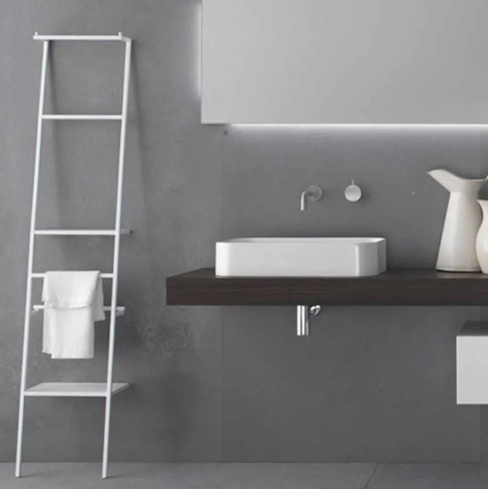 Appendiabiti da Terra a Scaletta di Design Moderno Bianco o Colorato - Caloina