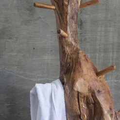 Appendiabiti da Terra con Struttura e Pioli in Teak Massello - Abete