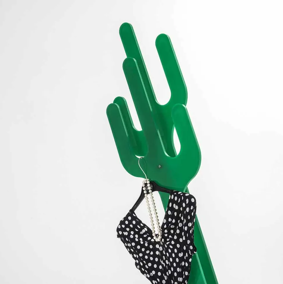 Appendiabiti da terra design moderno verde Cactus, made in Italy