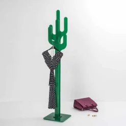 Appendiabiti da terra design moderno verde Cactus, made in Italy
