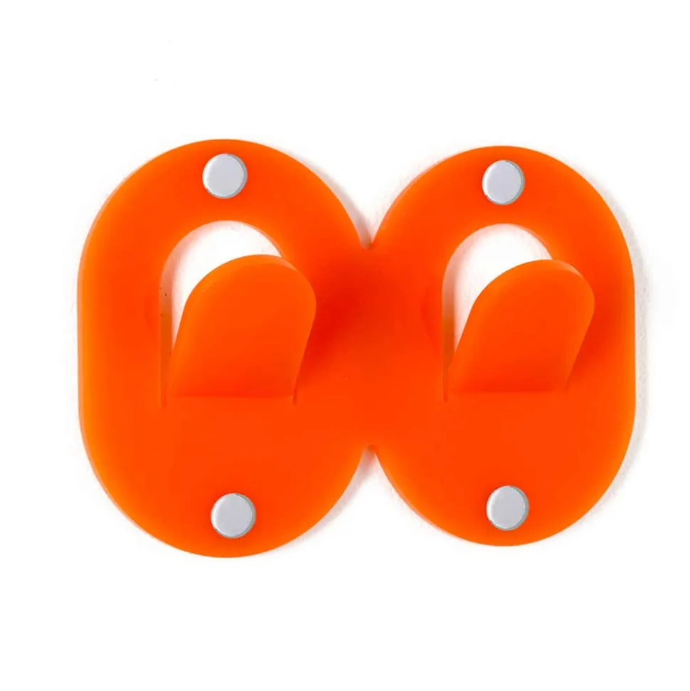 3 Appendini Muro in Plexiglass Colorato Design Doppio Italiano a Clip - Freddie