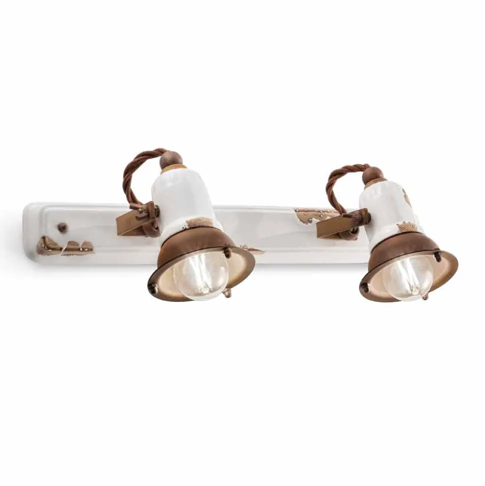 Applique a due faretti orientabili Amelia Ferroluce artigianale