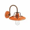 Applique a faretto country in metallo e ceramica Gladys Ferroluce