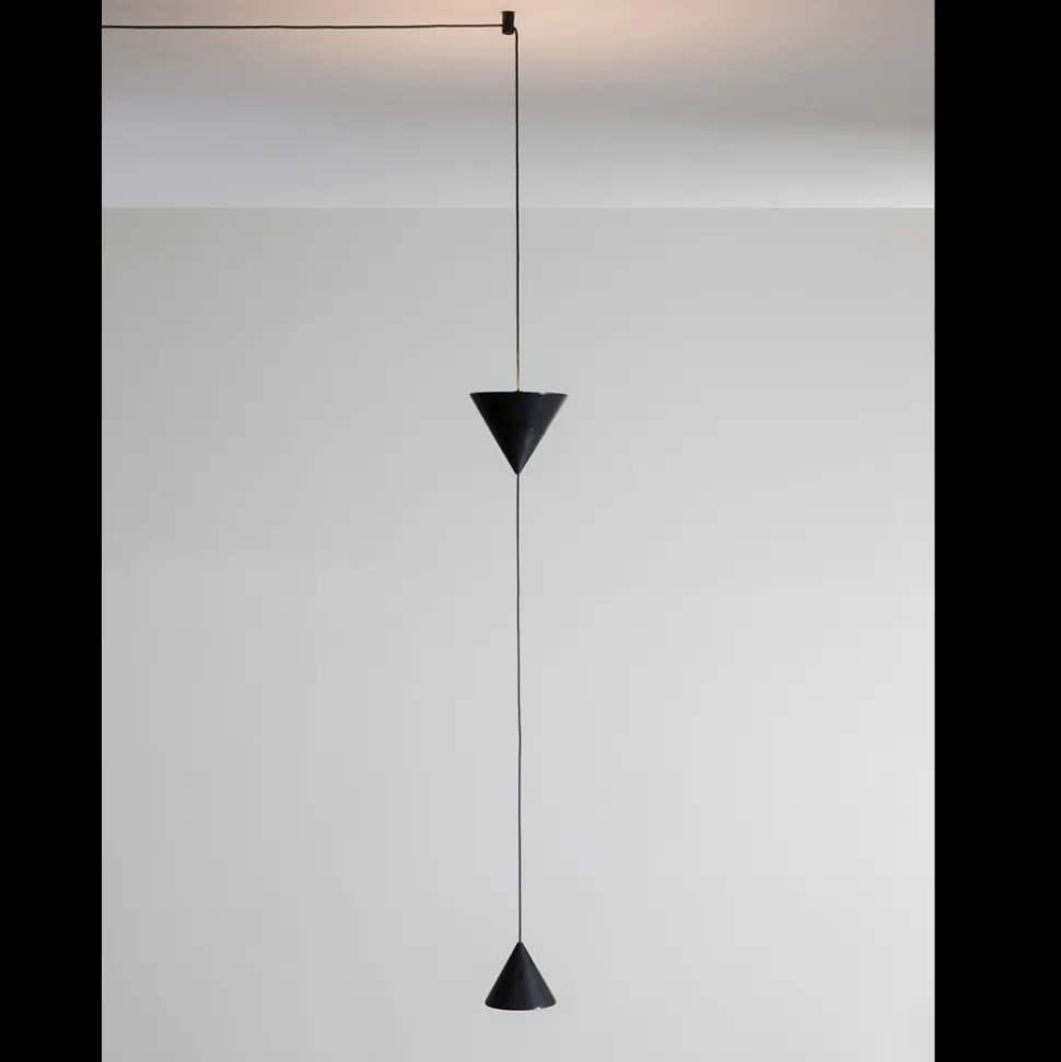 Applique a Filo in Alluminio Nero e Doppio Cono Design Minimale - Mercado