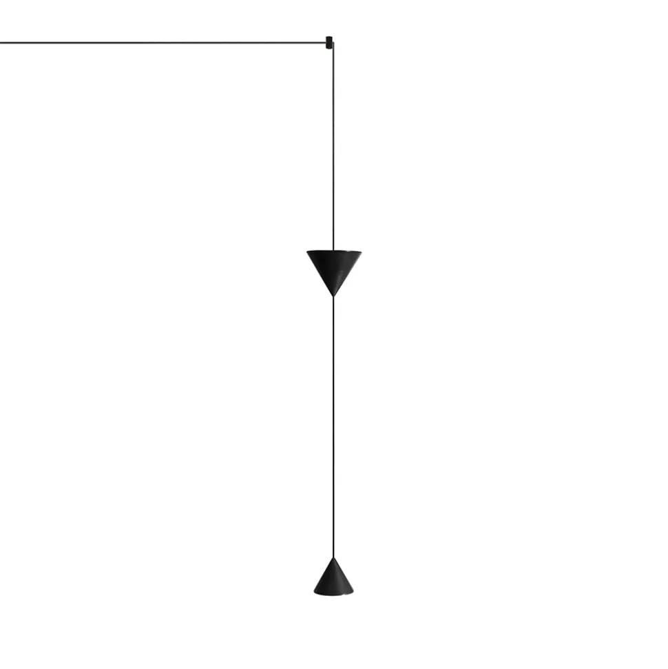 Applique a Filo in Alluminio Nero e Doppio Cono Design Minimale - Mercado