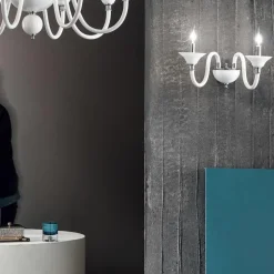Applique a 2 Luci in Vetro Artigianale Italiano Stile Classico - Memore