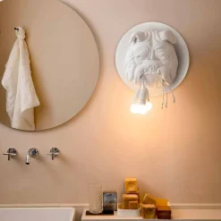 Applique a Muro a 3 Luci in Ceramica Grigia o Bianca Design Moderno - Dogbull