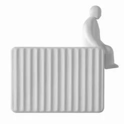 Applique a Muro a 3 Luci Led in Ceramica Bianca Opaca con Umarell - Ometto