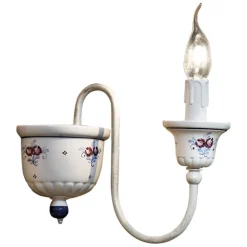 Applique a Muro Artigianale in Ceramica e Ottone Dipinta a Mano - Sanremo