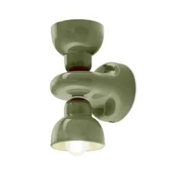 Applique a Muro in Ceramica con 2 Luci Made in Italy - Berimbau